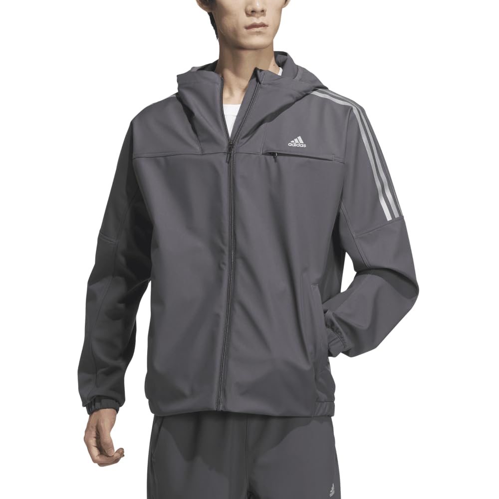 Adidas KWX72 Gray Six Wind Size L Men's (JG8517) Water-Repellent Jacket, Must-Have,