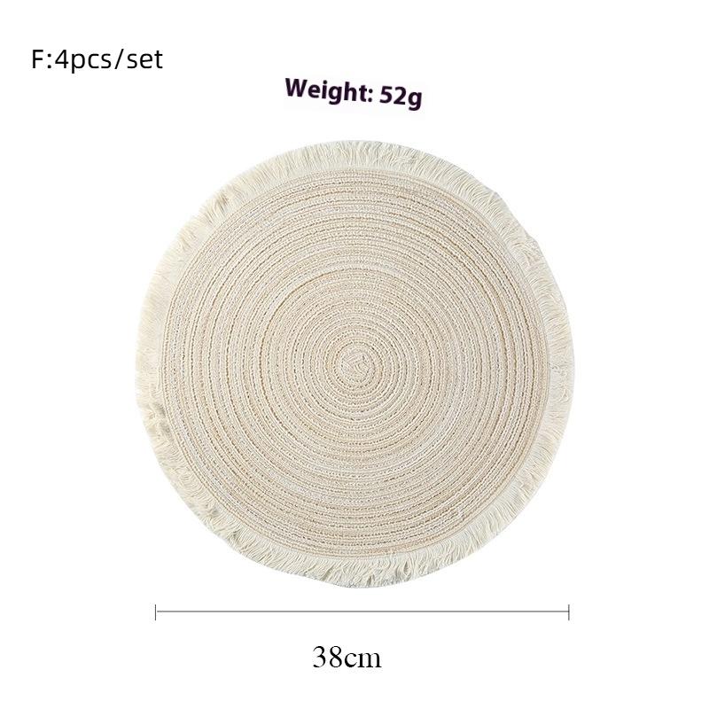 4Pcs/Set Braided Placematwashable Pp Heat Resistant Table Place Mat For Kitchen Xmas Dining Table Party Decor