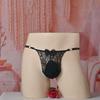 Men'S Sweet Bow Full Lace Underwear Sexy Sheer Sissy Pouch Panties Crossdressers Underwear  Adjust Waist Low Waist T-Back Thong