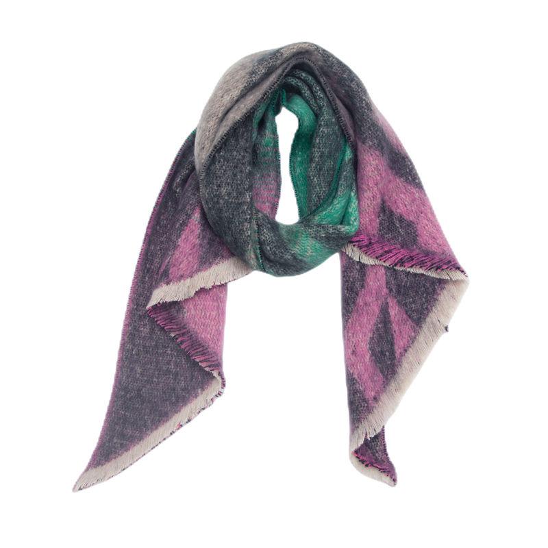 Diagonal Scarf Fashion Women Shawl Yarn Rhombus Shawl Circle Keep Warm