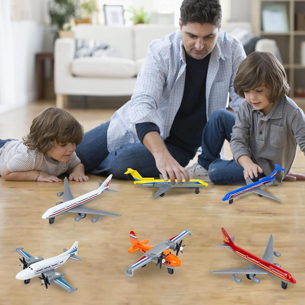 Airplane Toy Kids Toy Plane Model Indoor Alloy Plane Christmas Gift for Kids 6-Piece Set, Set, Play, Model, Glider, Aircraft, Birthday,