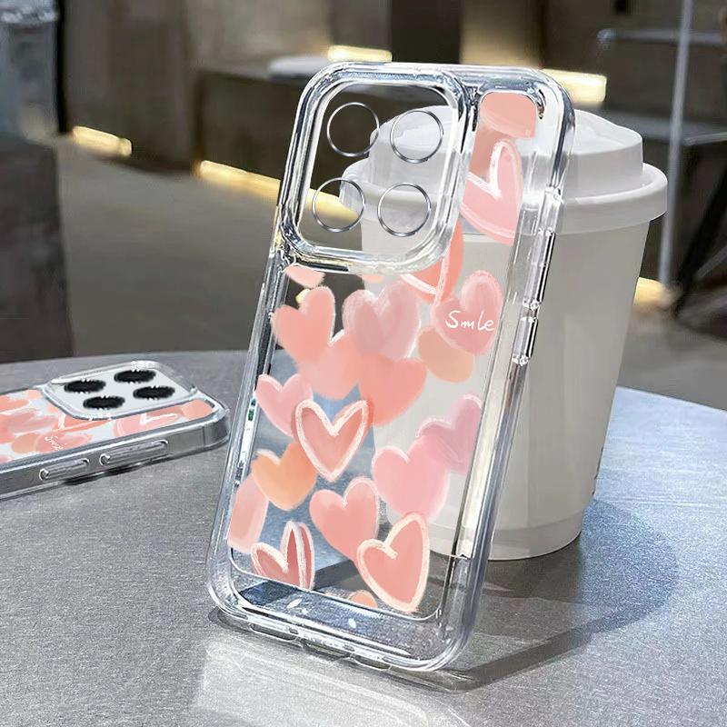 Pro Xiaomi 13t 11t Poco F6 X6 X5 Pro Redmi Note 13 12 11 10 Pro Shockproof Love Hearts Butterfly Soft silikonová ochrana objektivu Transparentní tenký kryt