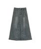 Depeugameoncheu Draw Denim Long Skirt [Indigo]