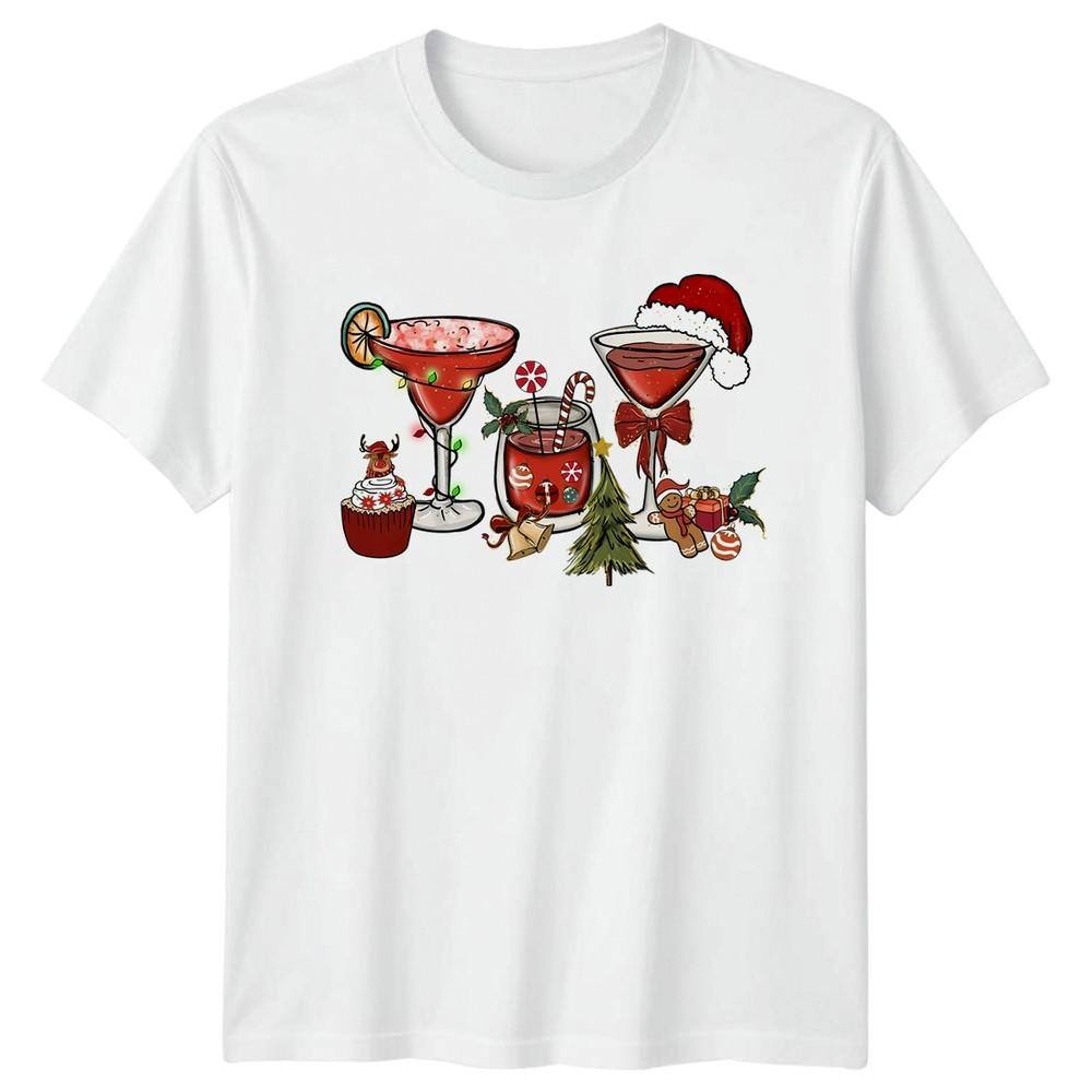 Christmas Drinks Holiday Christmas Unisexs Unisexs Graphic Tee Unisex Festive Top S