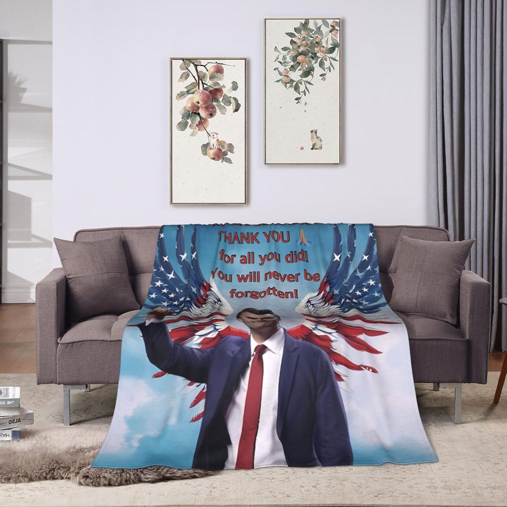 Charlie Kirk Coperta Angelic Advocate Qualità Calda Morbida Coperta da Divano Inverno Viaggio Soggiorno Stampa Copriletto