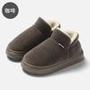 Unisex Plush Closed Heel Cotton Slippers Fleece Lined Thick Anti Slip Winter Home