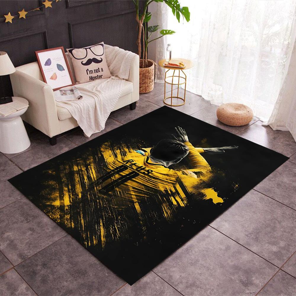 Ronaldo's Legacy In Red Themed Anti-Slip Rugs - Polyester Home Decor, Suitable for Bedrooms, Living Rooms, Doorways, Studios, and Decorations