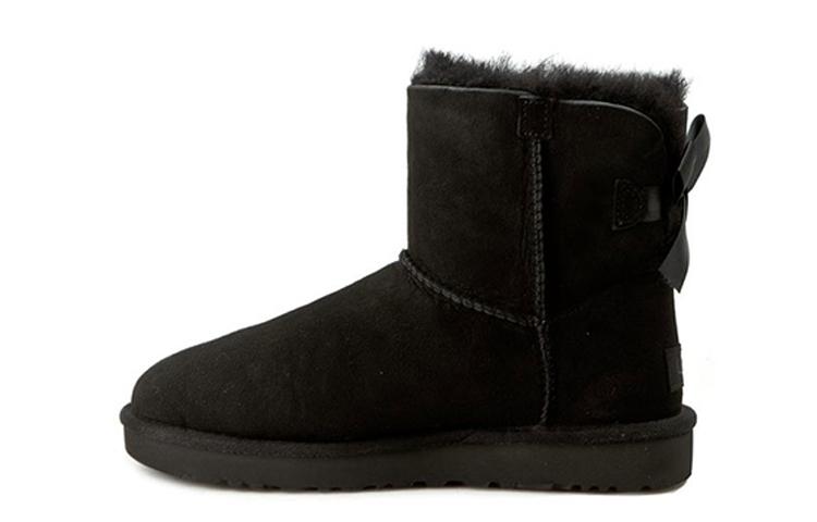 UGG Mini Bailey Bow Ii Classic Fleece Lined Black Women s 1016501-BLK 36