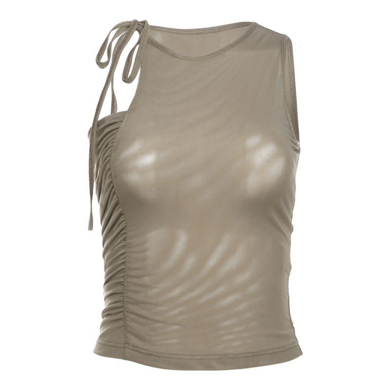 

Странная киска в том же стиле хаки с высоким поясом халтер Khakis M