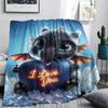 1Pc LovingDragon Print Flannel Blanket, High quality Comfortable for All Seasons, Home Decor, Warmth and Comfort, Perfect for Christmas Gifts