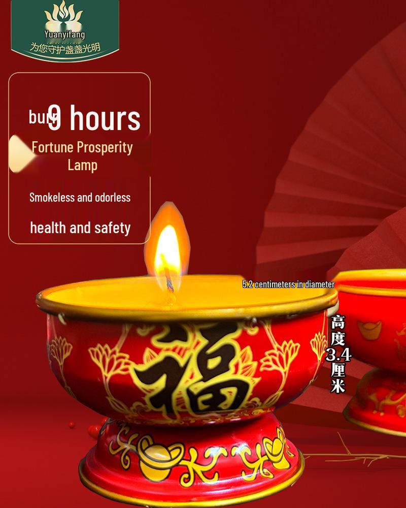 Festive Red Smokeless Candles for New Year, Buddha Offerings & God of Wealth Home Decor.