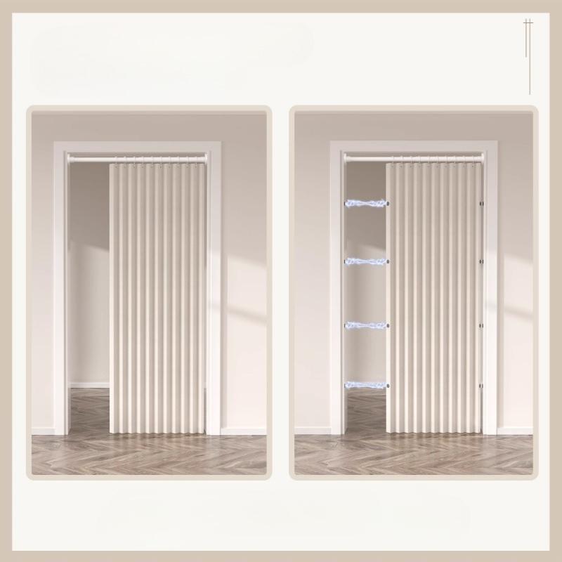 Door Curtain Pleated Door Curtain Folding Door Curtains Accordion for Bedroom Curtain Partitions, Wardrobes, Shoe Cabinets Etc