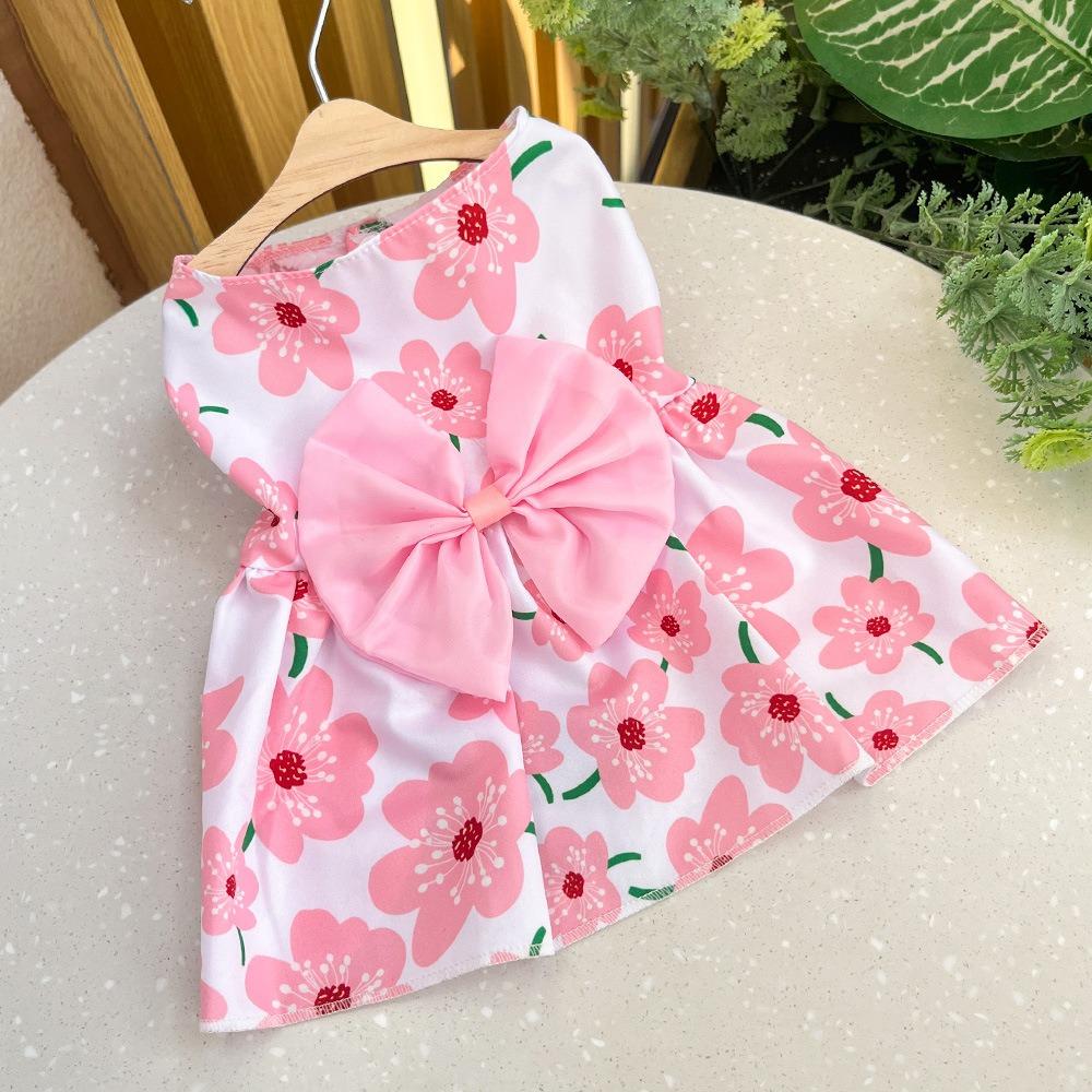 Small and Medium Dogs Spring Summer Dogs Cats Pet Clothing Supplies Cat Clothing Striped Suspender Mesh Skirt