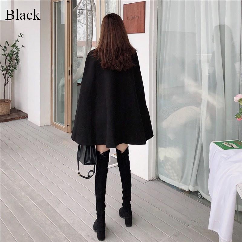 Solid Color Shawl Medium Long Women's Coat Winter New Fashion Fashion Fashion Collection Waist Casual Woolen Coat