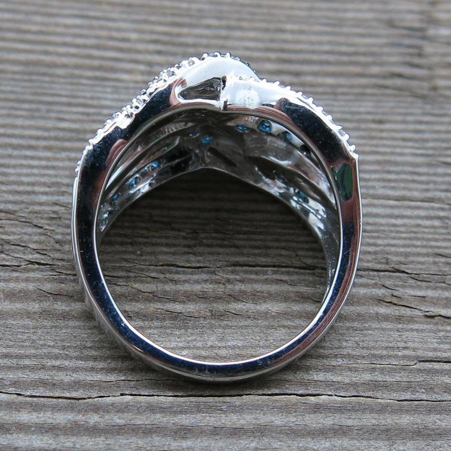 Sanjie Saphir und 925 Silber plattierter übertriebener Verlobungsring für europäische und amerikanische Frauen