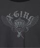 Crown and Wings Raglan Baby Medium X-girl L/S Tee, 105243013006, Charcoal,