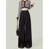 Women's High-Waisted Wide-Leg Pants - Pleated Loose-Fit Formal Office Trousers