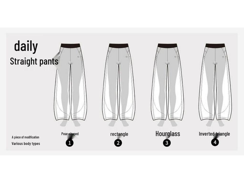 Merinowolle Air Layer Damen High Waist Weitbeinige Sweatpants - Herbst Sportlich Lässig Zwei-Trage-Design Gerades Bein