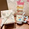 Ins Cute Cartoon Goblet Pacha Dog Mug Water Cup Couple Ceramic Cup Birthday Gift Girls Practical