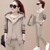 Women's 3-Piece Korean Style Plus Size Sweatshirt & Vest Sportswear Set (Autumn 2022)