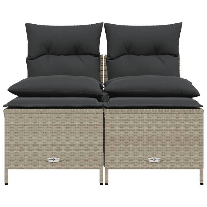 VidaXL Salon de jardin 4 pcs avec coussins gris clair résine tressée, ensemble de canapés d'extérieur, salon de jardin, 368376