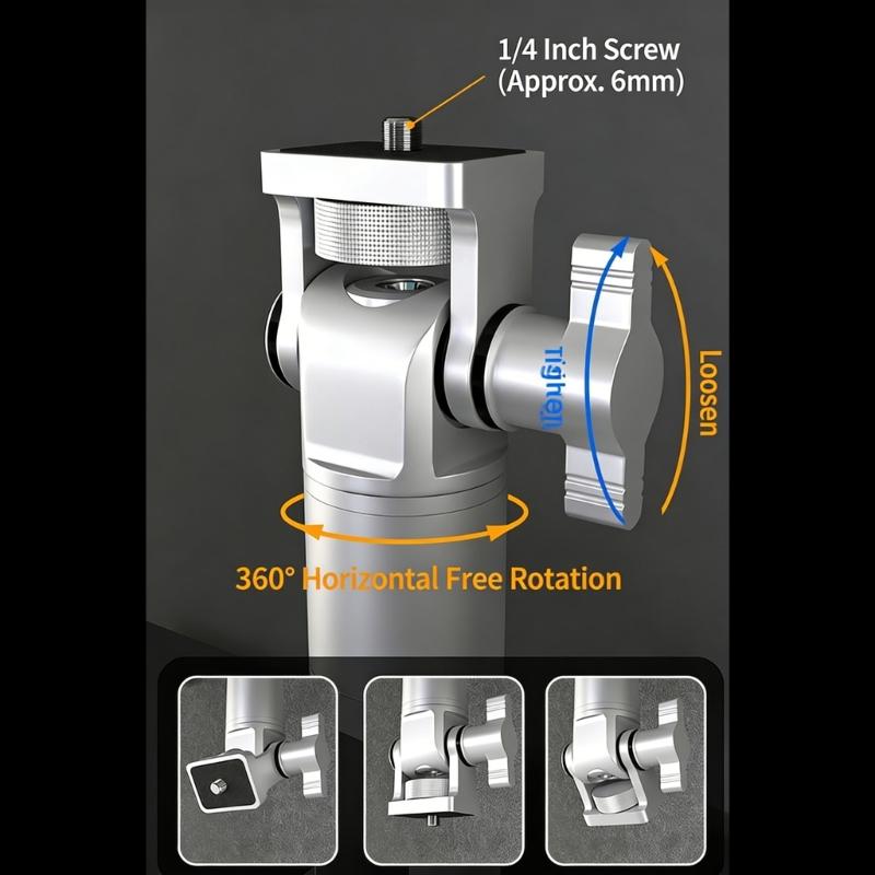 Projector Ceiling Mount Bracket With 1/4Inch Thread For Most Projectors Heavy Duty Metal Construction 10KG Capacity