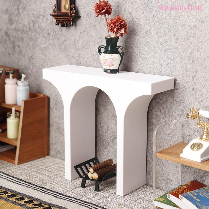 1Pcs 1/12 Dollhouse Mini Arched Fireplace Retro Style Furniture Model For Home Garden European Scene Decoration