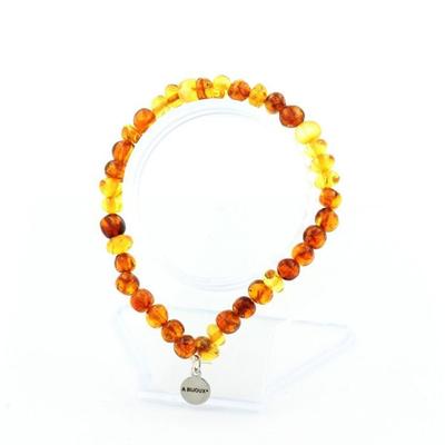 Stones and Minerals. Genuine Baltic Sea Amber Bead Bracelet. Size Made In France.