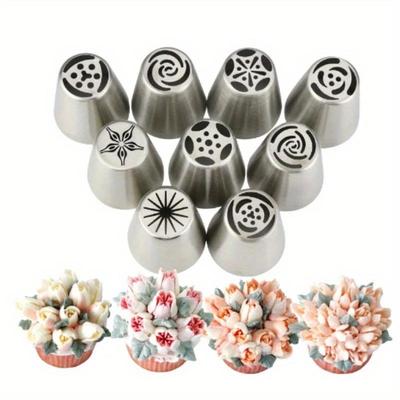 1Set Russian Piping Tips Cream Nozzles for Cake Tool Bakery Accessories Flower Piping Pastry Bag Cake Decorating To