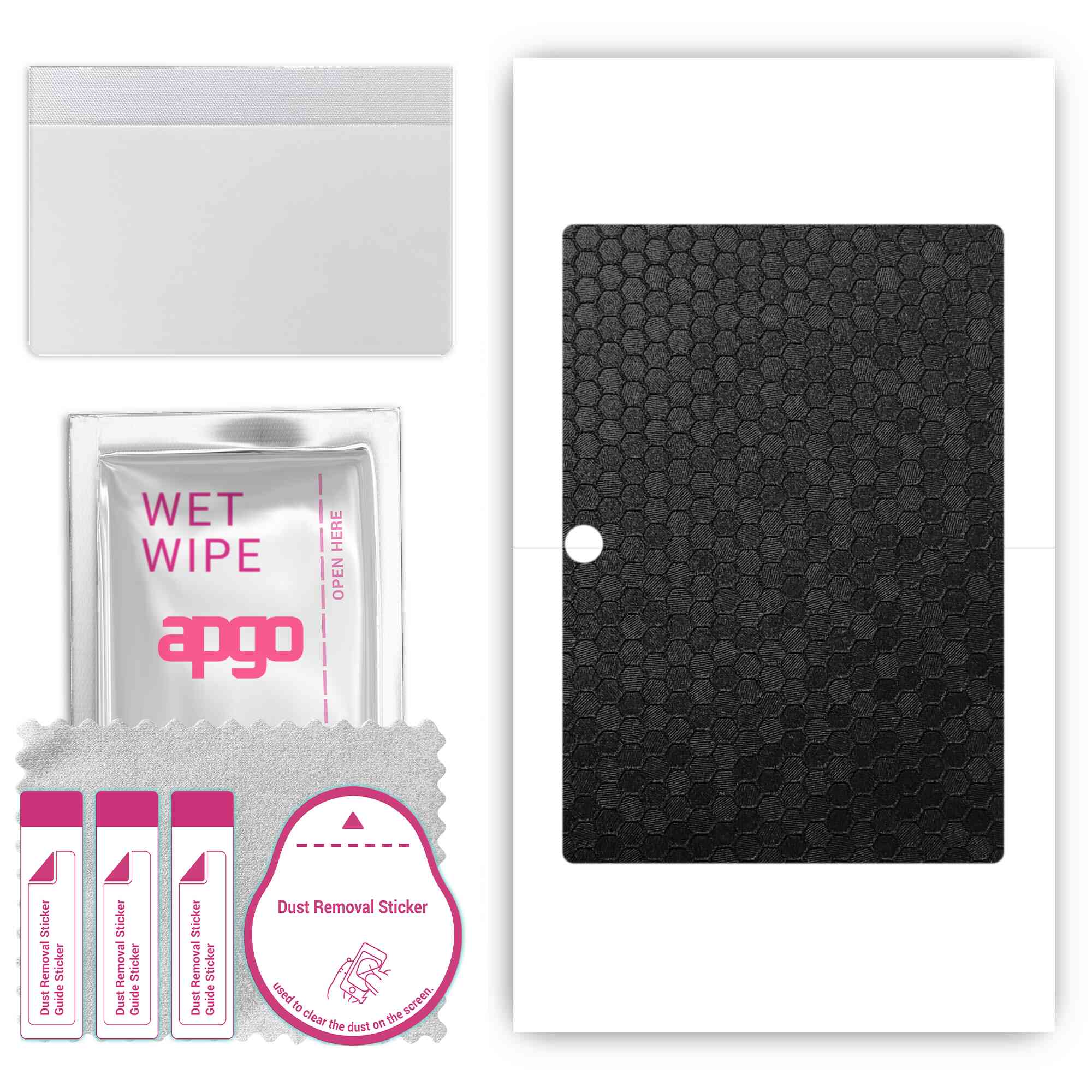 

apgo skin sticker film foil vinyl for the BACK compatible with Lenovo Tab3 10, scratch-resistant, easy to install - Black Honeycomb