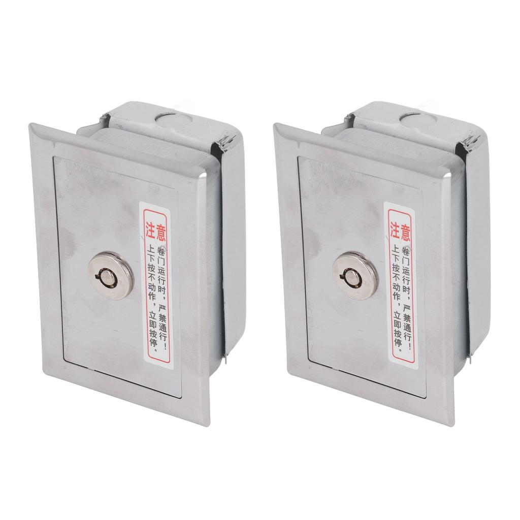 2Pcs Key Switch Box Stainless Steel Universal with Keys Accessory Set Kit for Door