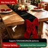 Christmas Festival Red Bow Tablecloth - Festive Red Cloth Decor for Holiday Parties