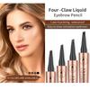 Liquid Brow Pencil Waterproof Impermeable Water Eyebrow Pencil Simulation Four Claw Eyebrow Pencil