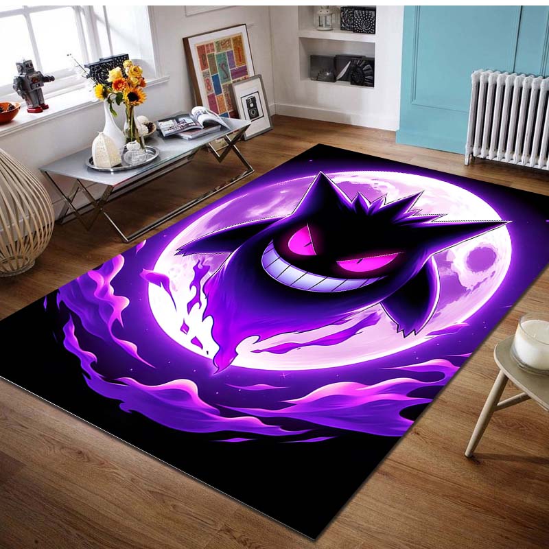 1ks Pokémon Gengar Potisk Kreslený Koberec Rohožka do Domu Obývacího Pokojíku Ložnice Pohovka Předsíň Dekorace Protiskluzová Podložka na Podlahu Kobereček do Dětského Koutku