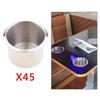 45 Pack Chrome Cup Drink Holder for Boat RV Truck Pontoon Trailer 68x55mm