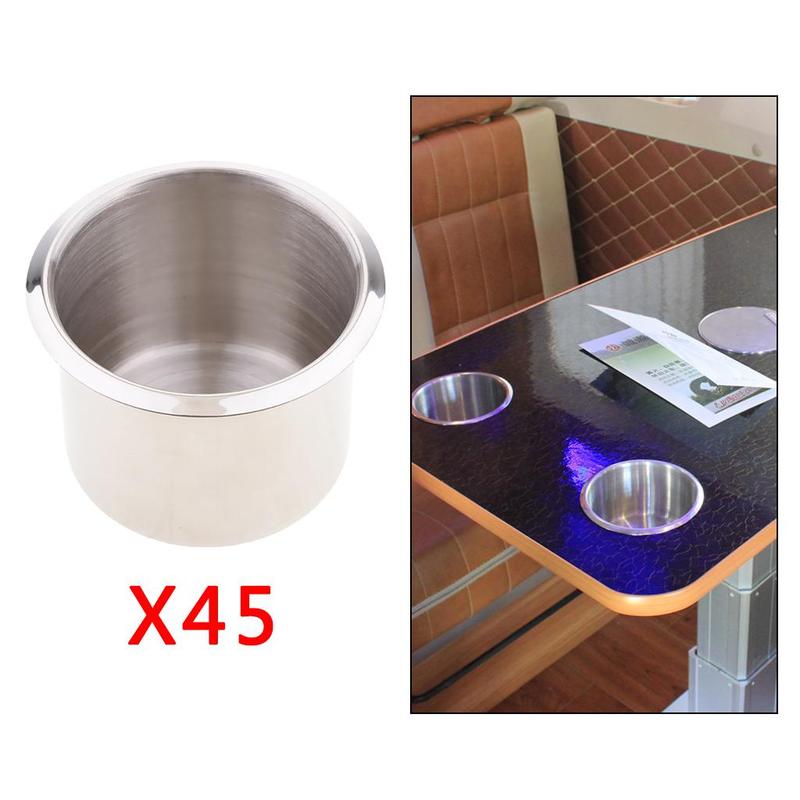 45 Pack Chrome Cup Drink Holder for Boat RV Truck Pontoon Trailer 68x55mm