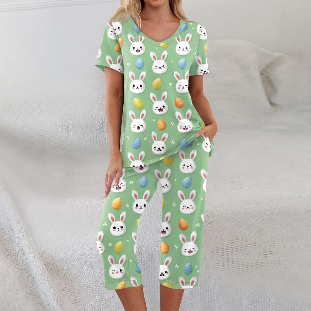 2 Piece Sets For Women Short Sleeve Top And Pants With Pockets Workout Soft  Print Sets