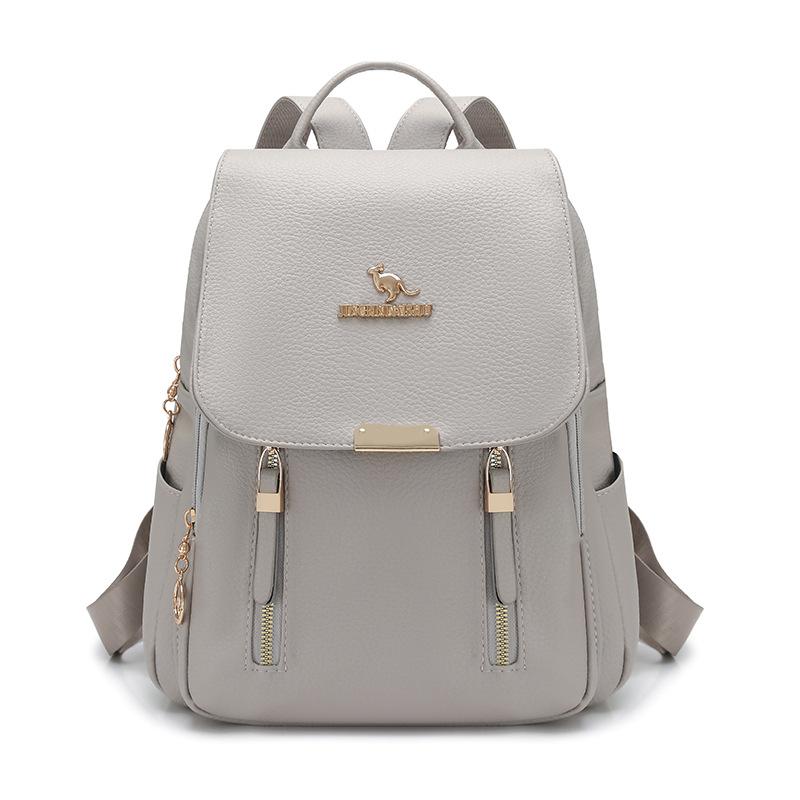 PU Rucksack Damen Mehrschichtiger Reißverschluss Rucksack