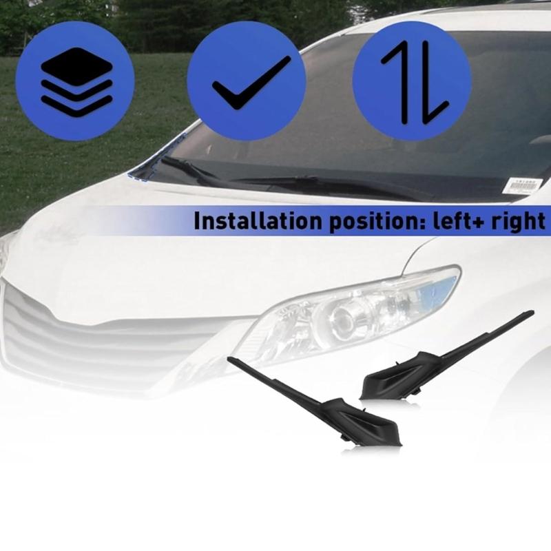 Vehicle Specific Front Windshield Wiper Side Cowl Covers Trim Suitable for 53866-08020 53867-08020 Left and Right 2pcs
