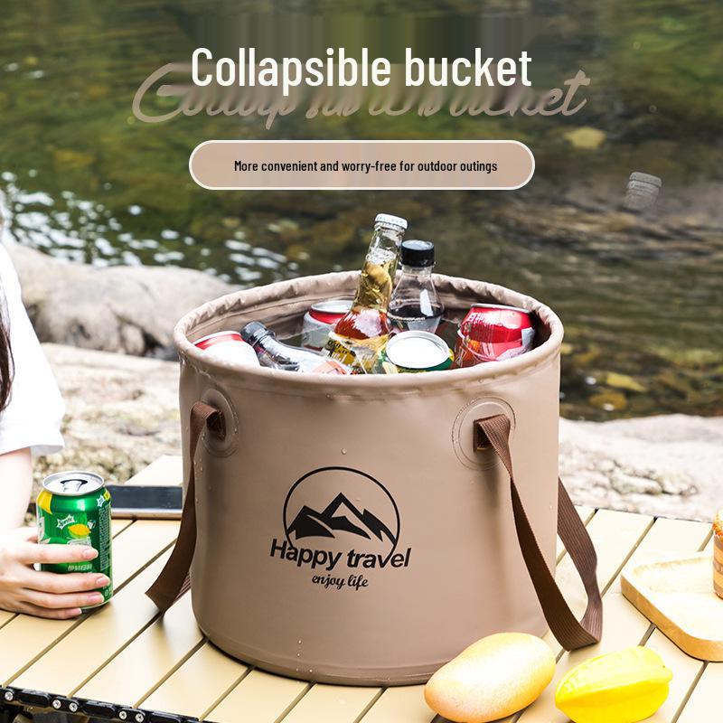 Portable Folding Water Bucket for Camping, Fishing, Foot Bath, and Outdoor Activities