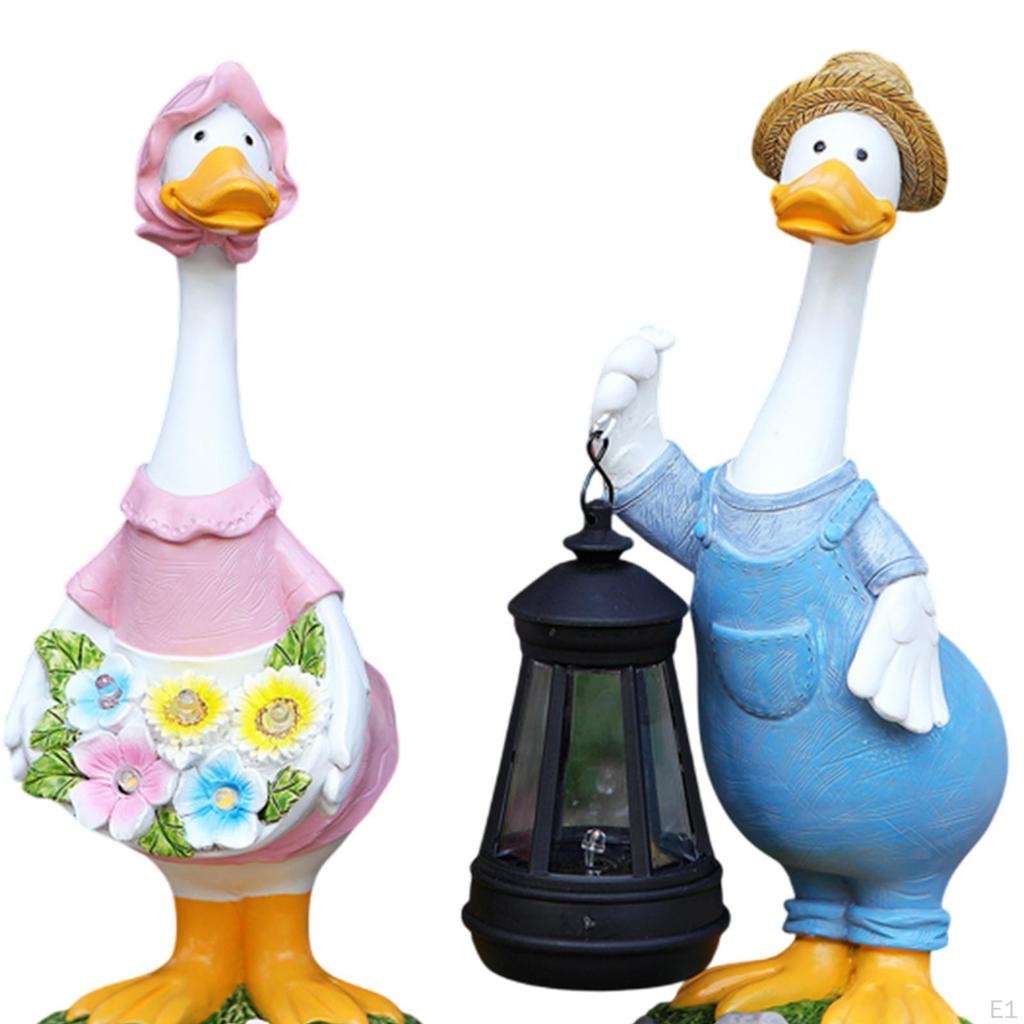 2x Solar Ducks Garden Ornament Lawn Decoration Light Waterproof Patio Yard Statues Decor for