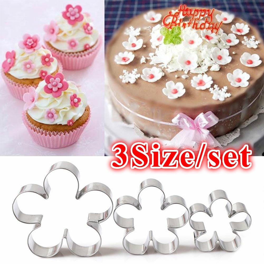 3pcs/1set Snowflake Cutter Cookies Stainless Steel Fondant Cake Pastry Mould Biscuit Icing Sugarcraf
