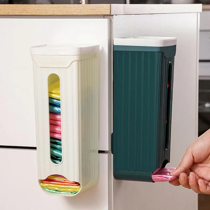 Home Garbage Bag Box Kitchen Organizer Bathroom Wall Hanging Storage Rack Bags Dispenser Storing Rack Storage Box Holder VC