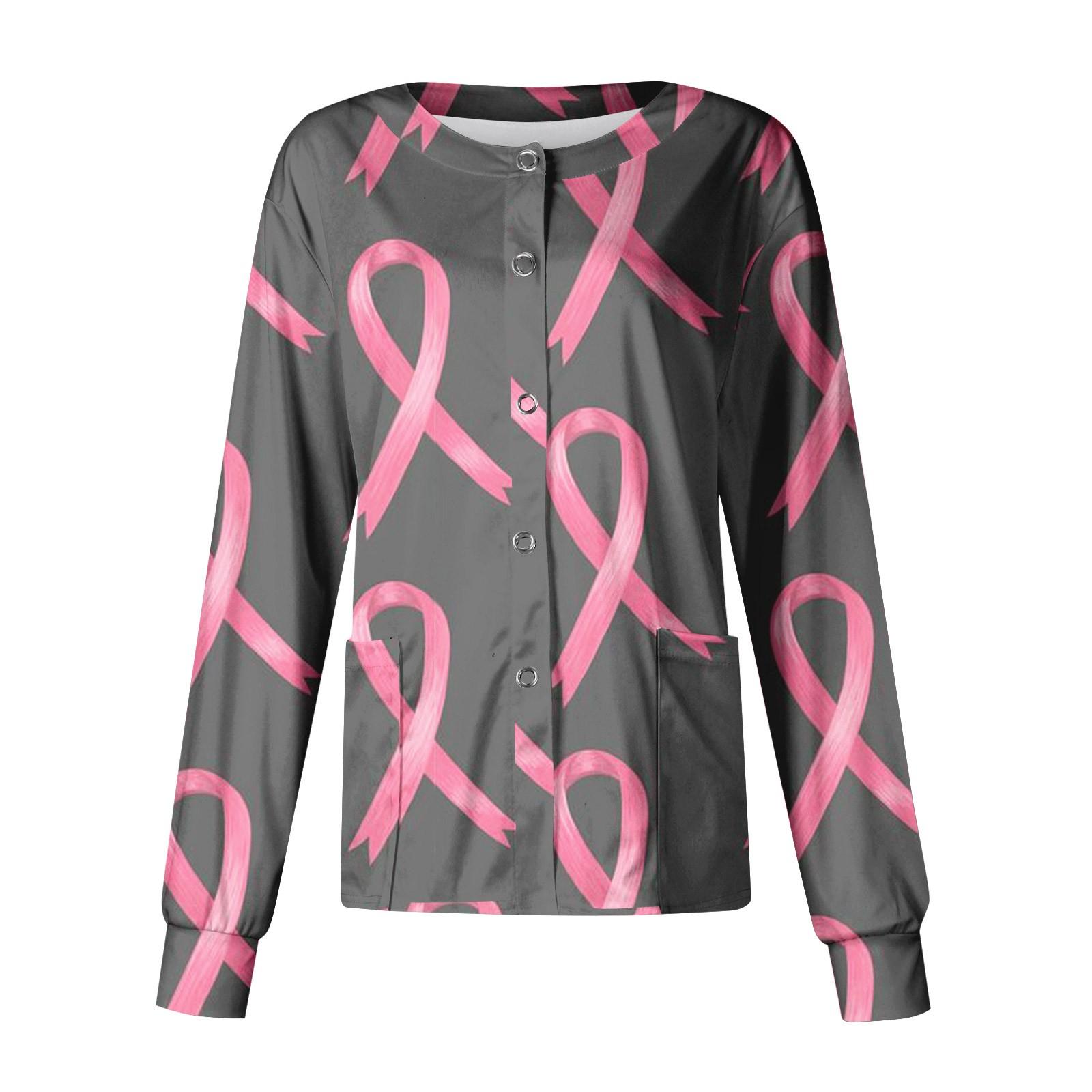 

Женский модный повседневный топ с карманами, длинными рукавами и тематическим принтом с круглым вырезом XL