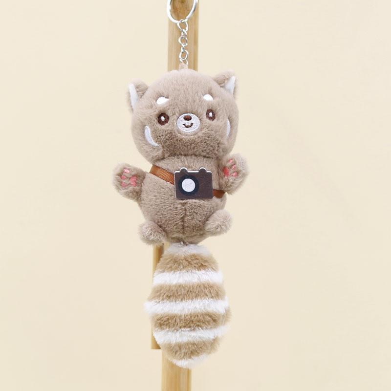 Adorable Plush Raccoon Keychain Cute Bear Stuffed Animal For Backpack