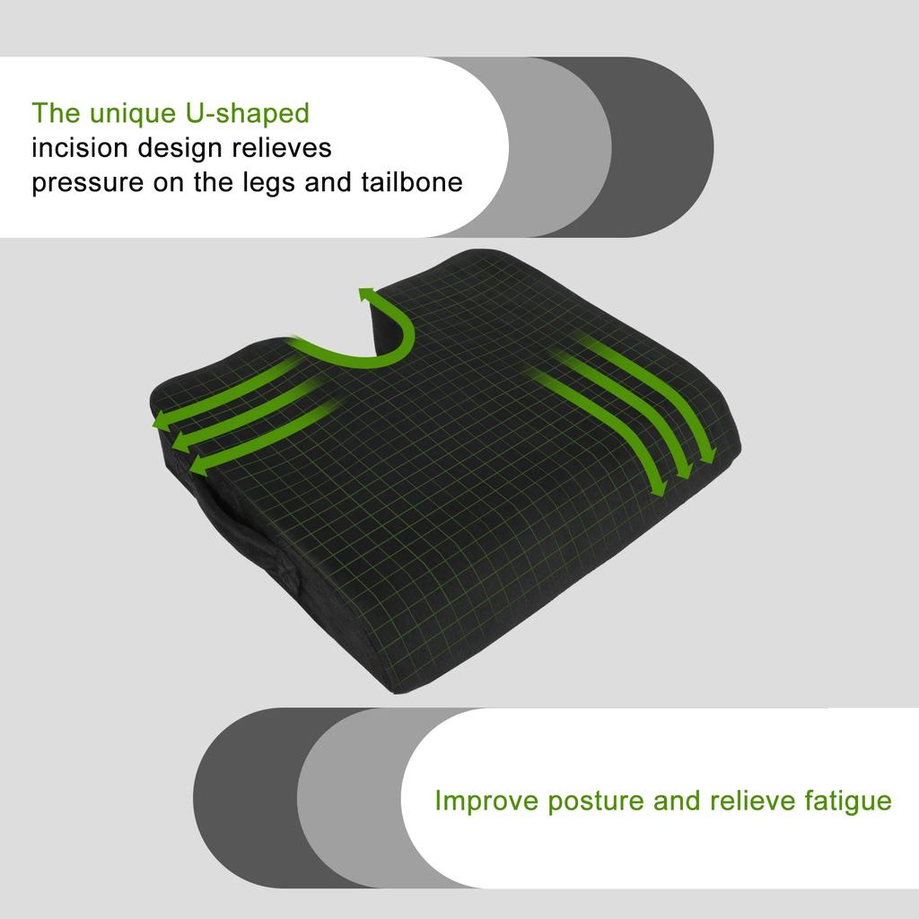 Memory Foam Seat Cushion Highly Resilient Wheelchair Pad Portable Nonslip Office Chair Cushion with Handle for Home Office Adult