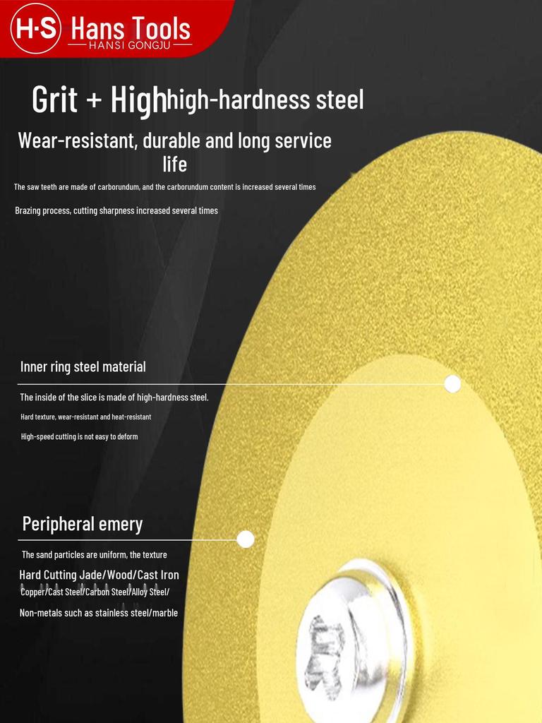 Diamond Cutting Disc for Electric Grinder - Small Grout & Tile Saw Blade, Ceramic & Jade Hand Drill Grinding Disc