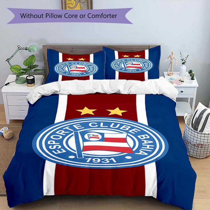 Bahia Fc Crest Emblem Printed Pattern Duvet Cover Set – Includes 1 Duvet Cover and 2 Matching Pillowcases Bedroom Decor Christmas Gifts