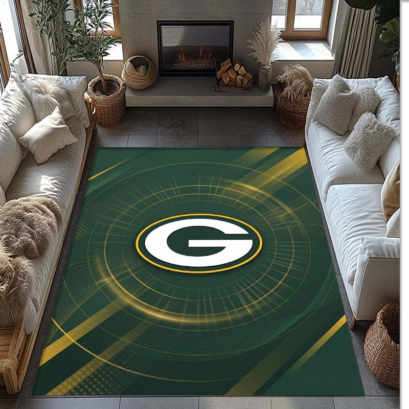 Tappeto in Velluto di Cristallo Green Bay Packers Morbido Anti?Tappetino Antiscivolo Comodo per Casa Soggiorno Camera da Letto Tappeto Decorativo