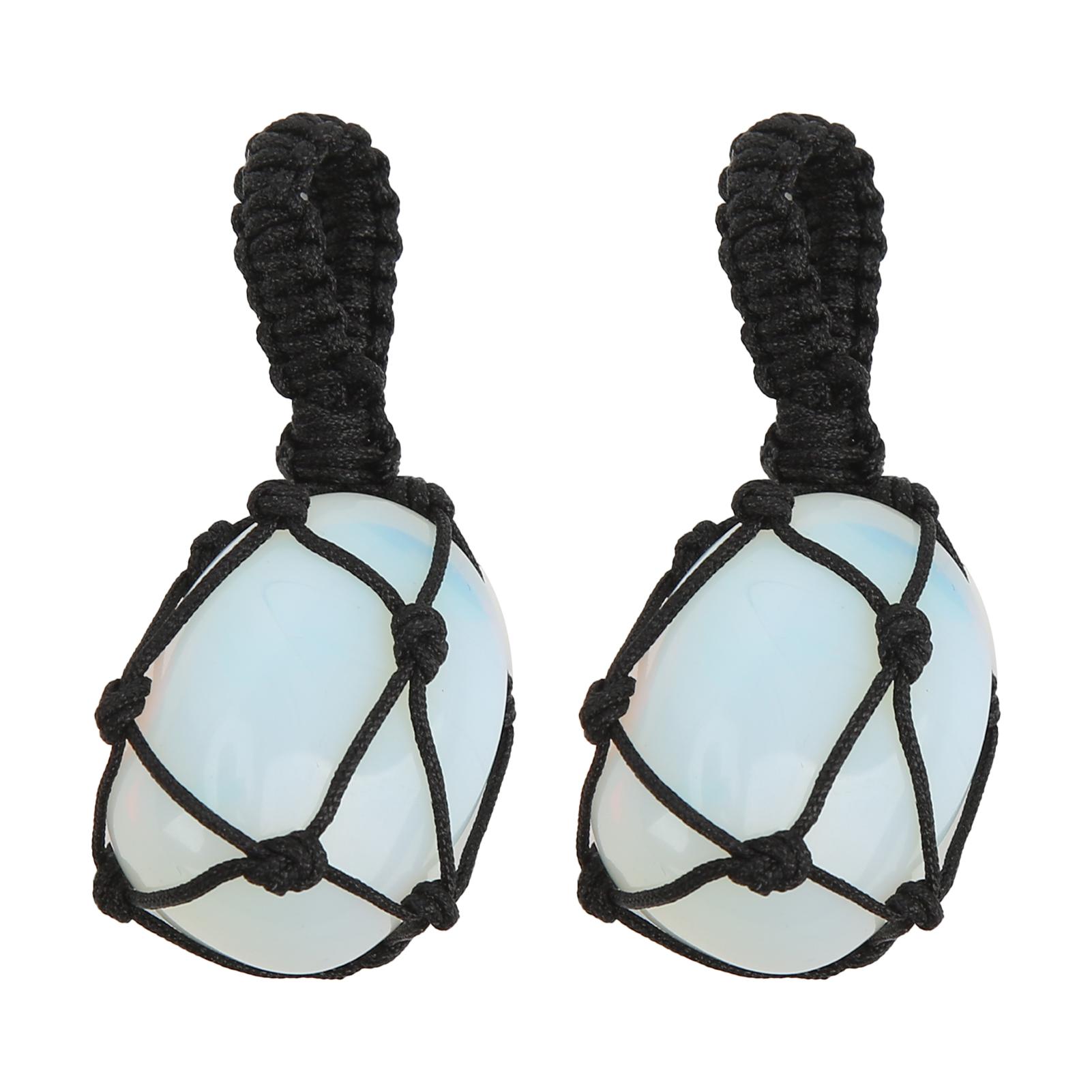 

2Pcs Crystal Hanging Ornament Bring Calmness Promote Thinking Attract Wealth Success Healing Hanging Ornament White